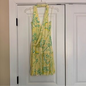 Guess Yellow Dress with Aqua Floral Print
